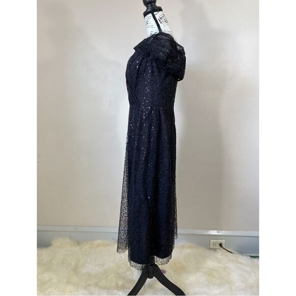 Teri Jon by Rickie Freeman Sequin Mesh Midi-Dress size 12 - Picture 7 of 13